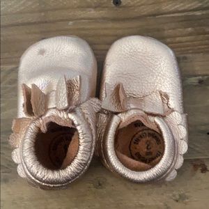 Rose Gold Baby Moccasins!